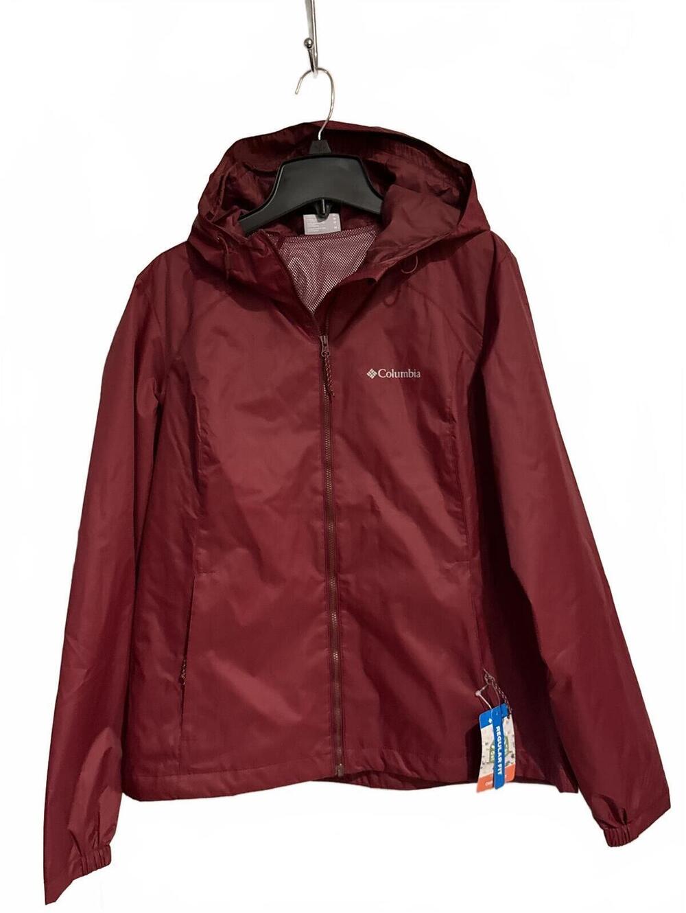 $65 Columbia Women M  Scattered Showers Jacket Waterproof Omni-Shield Rich Wine